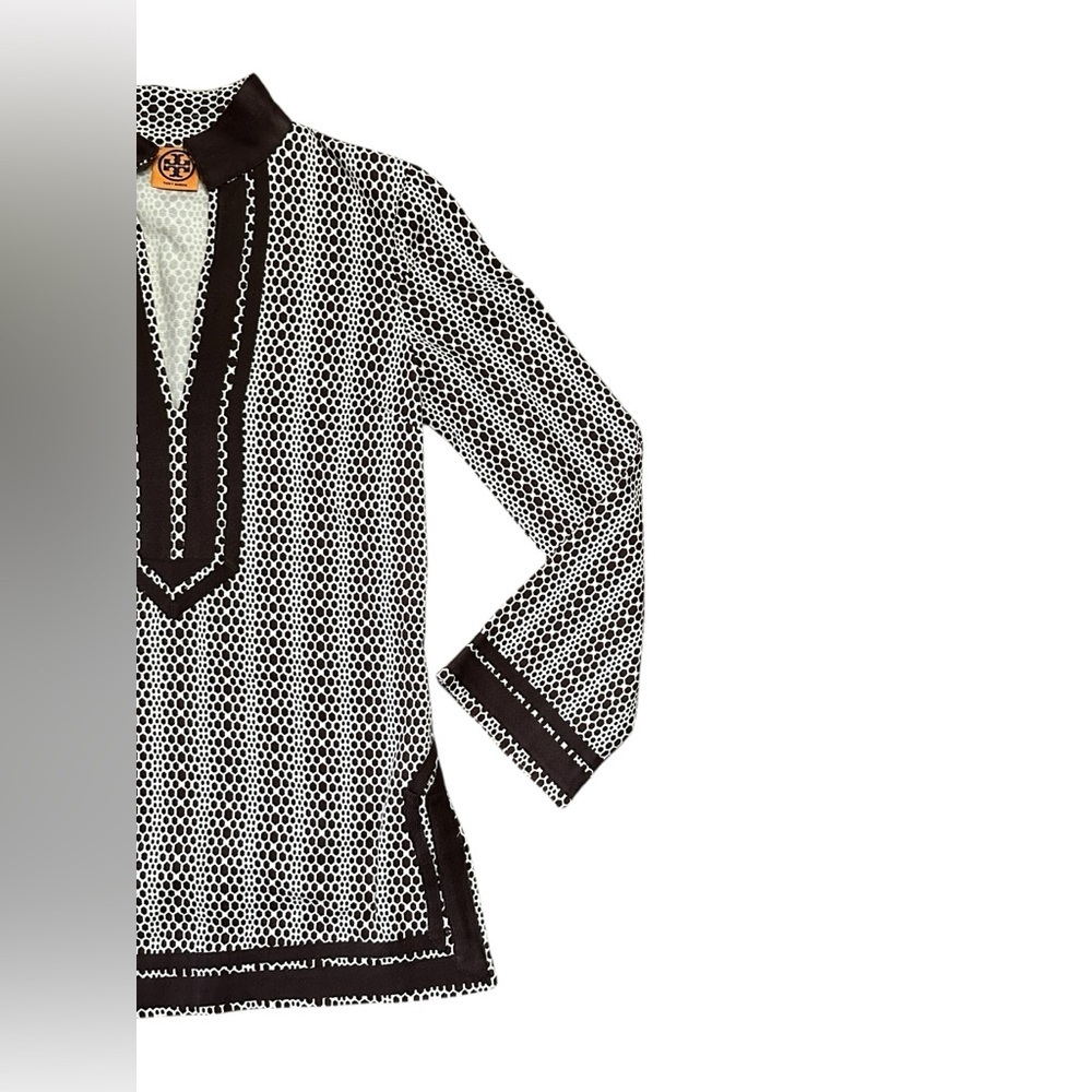 Tory Burch Black and White Patterned Tunic - Picture 3 of 5